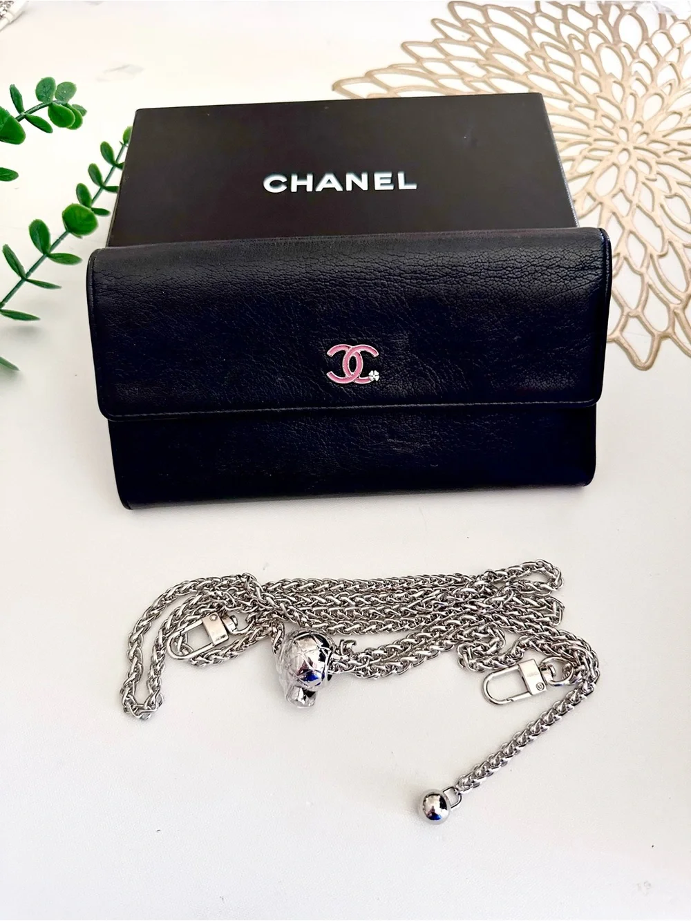 Chanel Lucky Clover Motif Calfskin Wallet